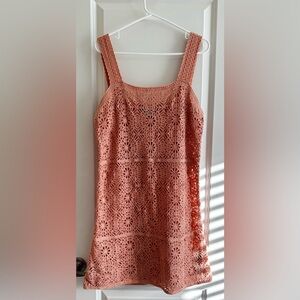 Peach Crochet Bathingsuit Coverup